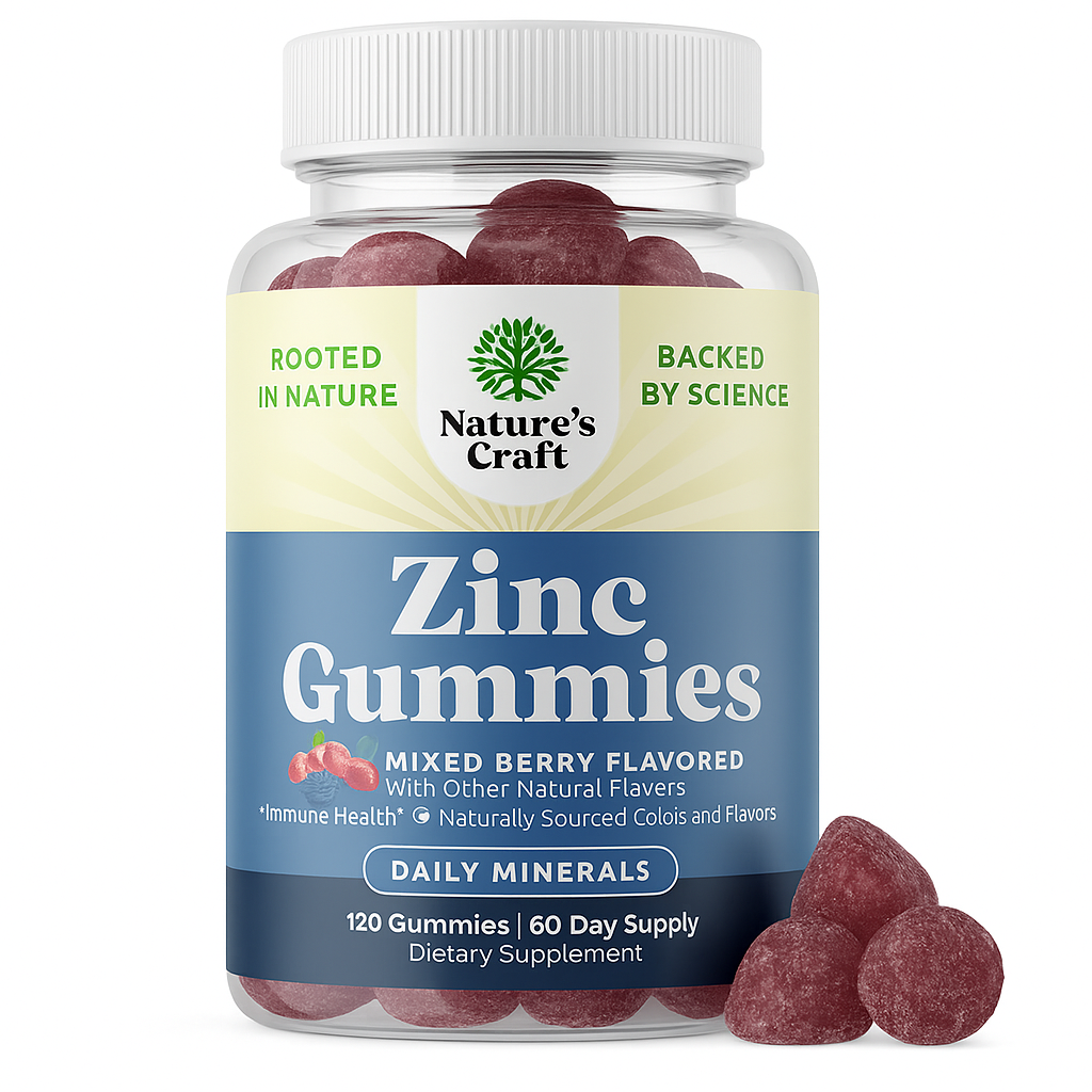 Nature's Craft Zinc Gummies, 50mg, 120 Count