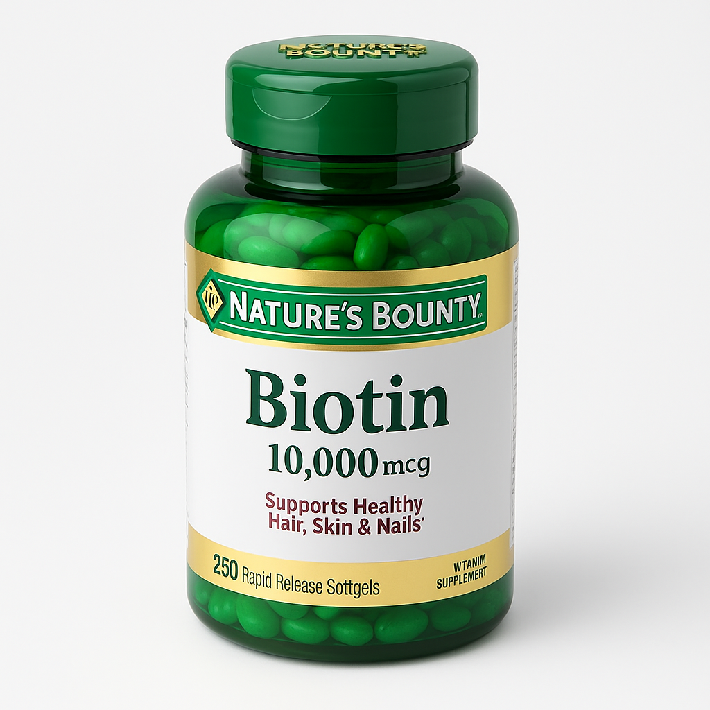 Nature's Bounty Biotin 10,000 mcg Softgels, 250 Count