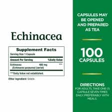 Nature's Bounty Echinacea 400 mg Capsules, Pack of 4