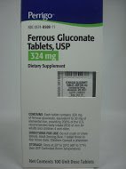Perrigo Ferrous Gluconate Tablets 324mg, 100 Tablets