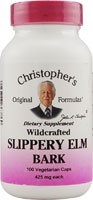 Christopher's Original Formulas Slippery Elm Bark 425 mg Vegetarian Capsules, 100 Count
