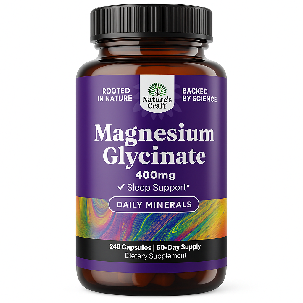 Nature's Craft Magnesium Glycinate 400mg Capsules 240 Count