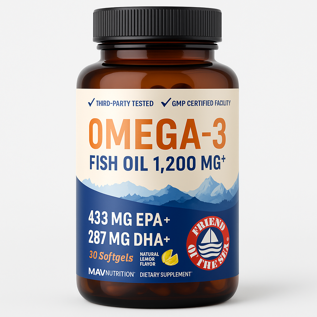MAV Nutrition Omega-3 Fish Oil Softgel 30 Count