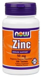NOW Foods Zinc Gluconate 50 mg Tablets, 100 Count