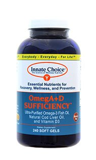Innate Choice Omega 3 Fish Oil Capsules OmegA+D Lemon, 240 Capsules