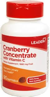 Leader Cranberry Concentrate with Vitamin C Softgels 90 Count