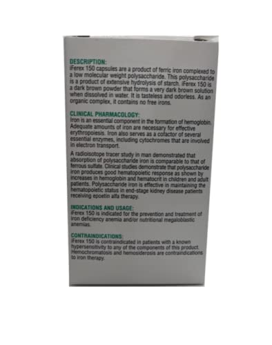 Ziks iFerex 150 Polysaccharide Iron Complex Capsules, 100 Capsules