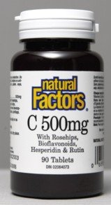 Natural Factors Vitamin C 500mg with Rosehips, 90 Tablets