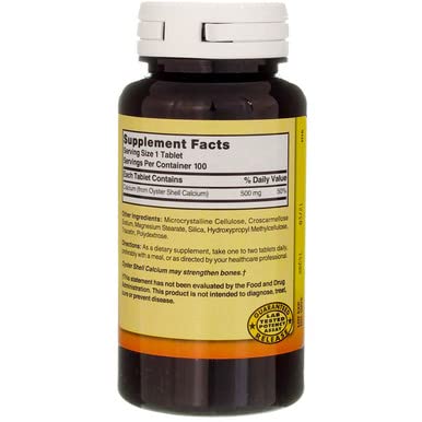 Nature's Blend Oyster Shell Calcium 500 mg Tablets, 100 Count