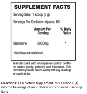 ES FIT Glutamine Powder 5000mg, 60 Servings, 10.58 oz