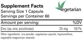 Karuna Zinc Picolinate 25mg Capsule, 60 Vegetarian Capsules