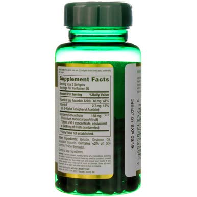 Nature's Bounty Cranberry Plus Vitamin C Softgels 600