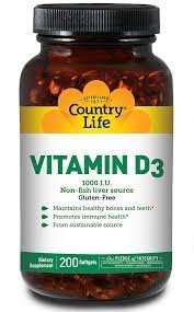Country Life Vitamin D3 Softgels 1000 IU, 400 Count
