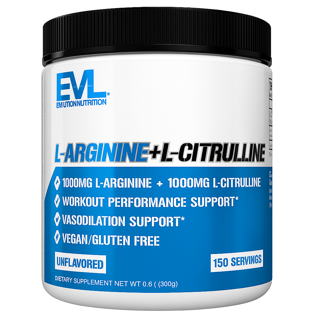 EVL Nutrition L-Arginine&L-Citrulline NitricOxide Powder-150 Servings