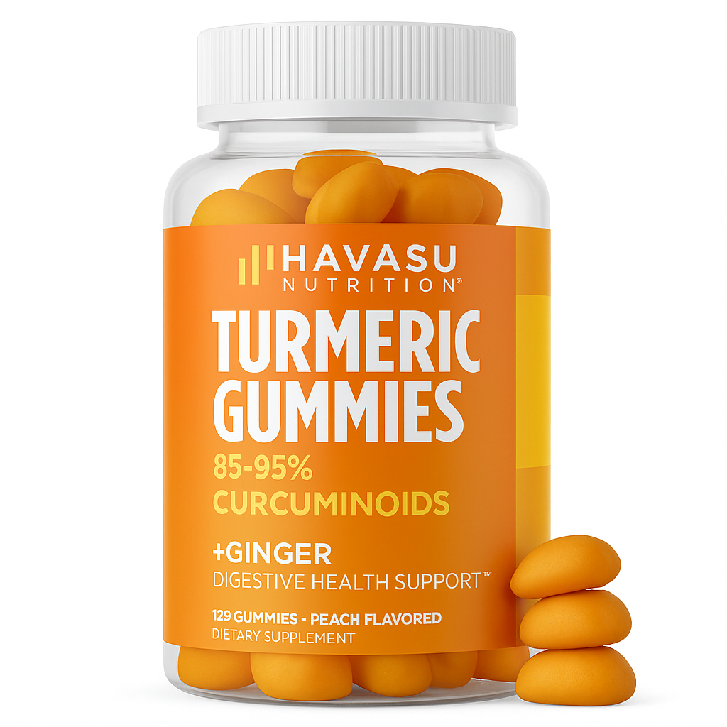 Havasu Nutrition Turmeric Gummies, Peach, 120 Count
