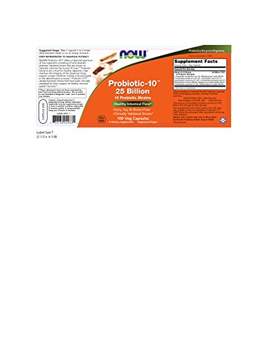 NOW Foods Probiotic-10 25 Billion Capsules Pack of 3