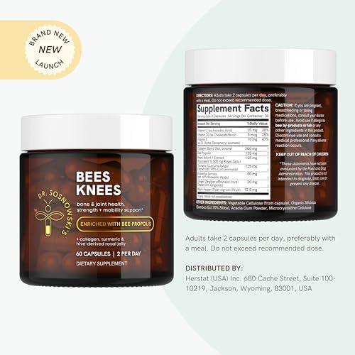 Dr Sosnowski's Bees Knees Bone Health Vegetable Capsules, 60 Count