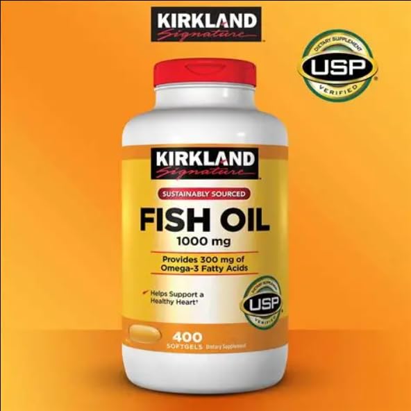 KIRKLAND Omega-3 Fish Oil Concentrate 1000 mg Softgel, 400 Softgels