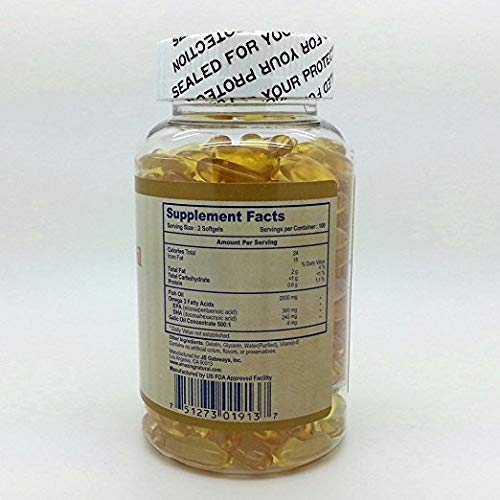Amazing Natural Fish & Garlic Oil 1000 mg Softgel, 200 Softgels