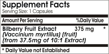 PureControl Supplements Bilberry Extract 375mg Capsules, 200 Capsules