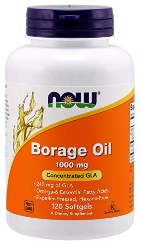 NOW Foods Borage Oil 1000 mg Capsules, 120 Count