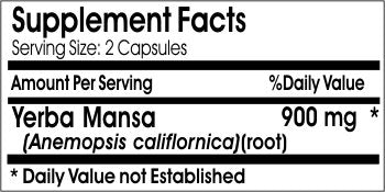 PureControl Supplements Yerba Mansa 900mg Capsules, 90 Capsules