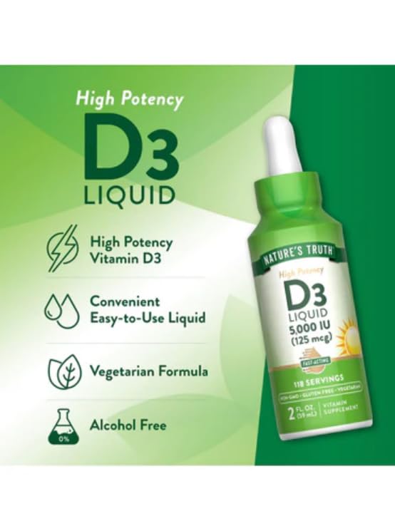 Nature's Truth Vitamin D3 5000 IU Capsule, 8 Capsules