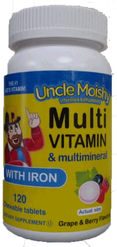 Uncle Moishy Multivitamin Mineral with Iron Chewable 120 Tablets
