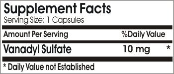 PureControl Supplements Vanadyl Sulfate 10mg Capsule 1 Count