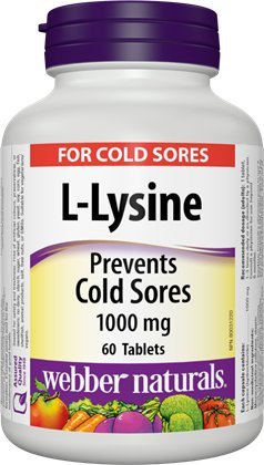 Webber Naturals L-Lysine 1000 mg, 60 Tablets
