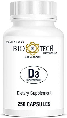 Bio-Tech Pharmacal D3 (1,000 IU) Capsules, 250 Capsules