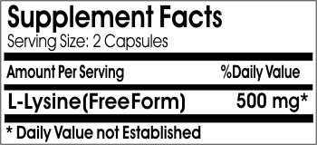 Naturetition Supplements L-Lysine 500mg Capsules, 100 Capsules