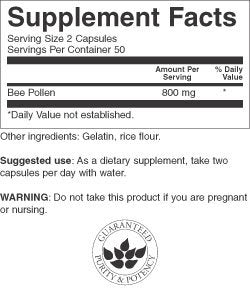 Swanson Premium Brand Bee Pollen 400 Milligrams Capsules, 100