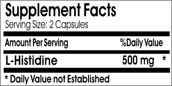 PureControl Supplements L-Histidine 500mg Capsule, 200 Capsules
