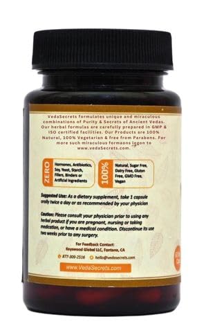 VedaSecrets Organic Turmeric Glow Capsules 60 Capsules