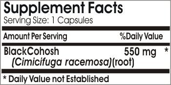Naturetition Supplements Black Cohosh 550mg Capsules, 200 Capsules