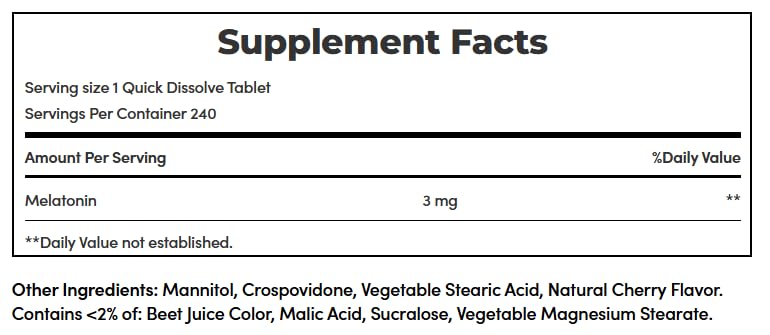 Nature's Bounty Melatonin 3 mg Tablets, 960 Tablets