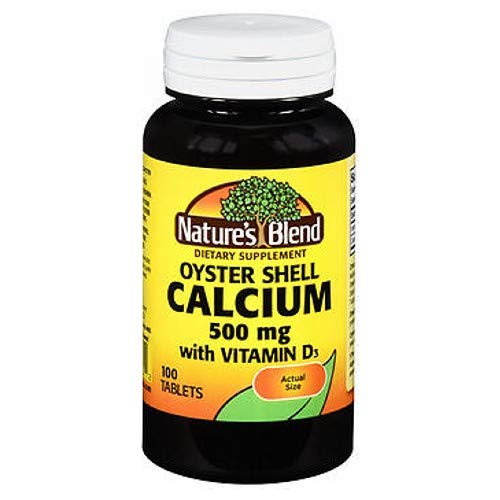 Nature's Blend Oyster Shell Calcium 500mg with Vitamin D3 100 Tablets