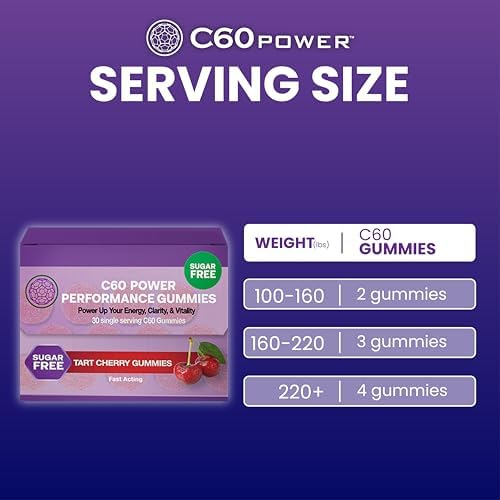 C60 Purple Power C60 Power Sugar-Free C60 Gummies, Antioxidant Support, 30 Count