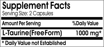 Naturetition Supplements L-Taurine 1000mg Capsule, 100 Capsules