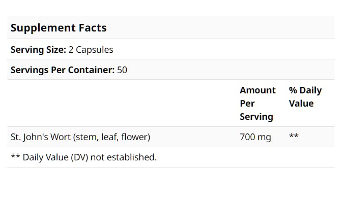 Nature's Way St. John's Wort Promotes a Positive Mood Capsule, 100 Capsules