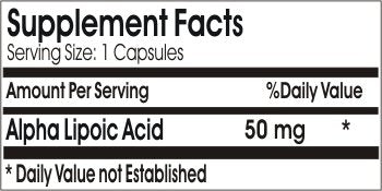 PureControl Supplements Alpha Lipoic Acid 50mg Capsule, 180 Capsules