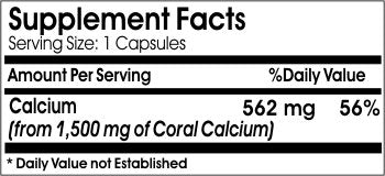 PureControl Supplements Triple Strength Coral Calcium 1500mg Capsules 1 Count