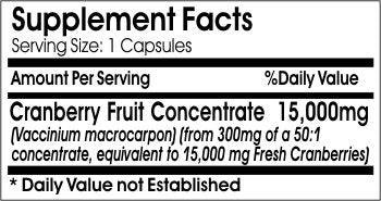 Naturetition Supplements Cranberry Fruit 15,000mg Concentrate Capsules, 200 Capsules