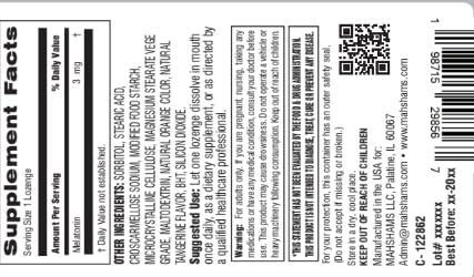 MAHSHAMS MeloNite Melatonin 3 mg Lozenges 90 Count