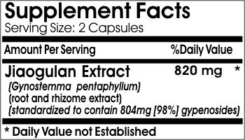 Naturetition Supplements Jiaogulan Standardized Extract 820mg 180 Capsules