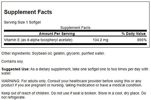 Swanson Vitamin E Softgels 100 Count