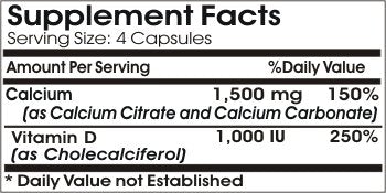 Naturetition Supplements Max Calcium 1500mg & Vitamin D 1000IU Capsules, 100 Capsules