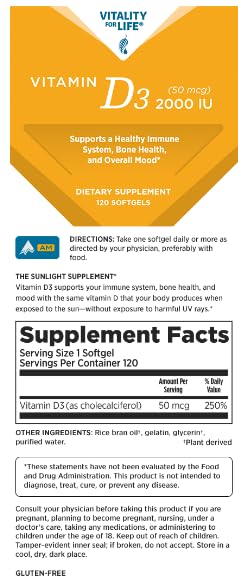 Generic Melaleuca Vitality Vitamin D3, 240 Tablets
