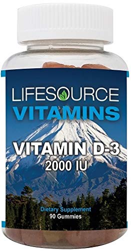 LifeSource Vitamins Vitamin D-3 2000 IU Gummies, 90 Count